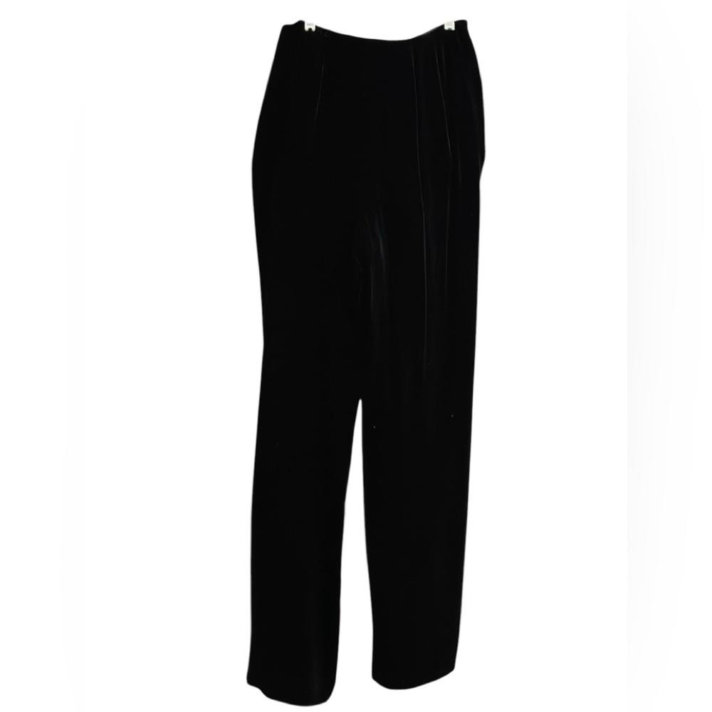Vintage Wide Leg Black Velvet Trouser Pants Dana Buchman Size 8 - Picture 6 of 8